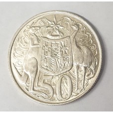 AUSTRALIA 1966 . FIFTY 50 CENT . ROUND . CHOICE UNCIRCULATED